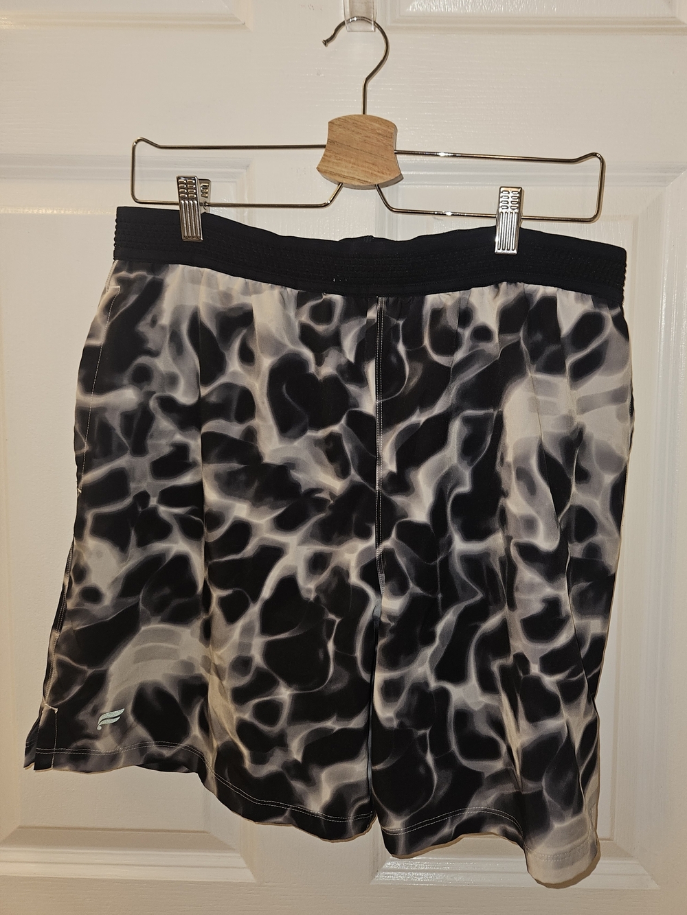 Fabletics Black & White Patterned Athletic Shorts
